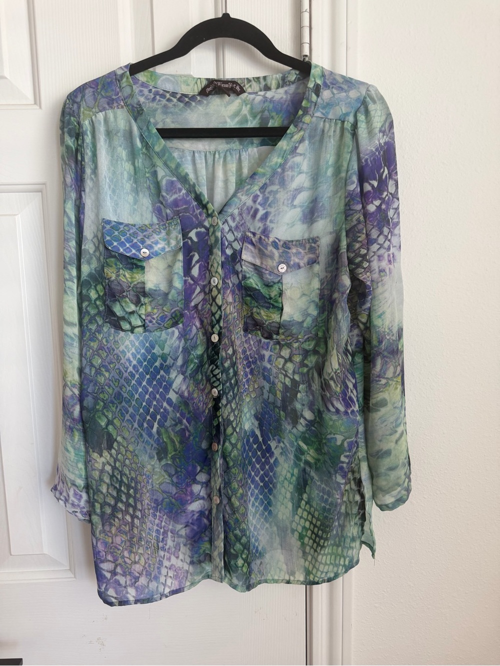 Vintage Y2K Mystique Sienna Rose Mermaid Sheer Cover-Up Top Size M 🧜♀️✨